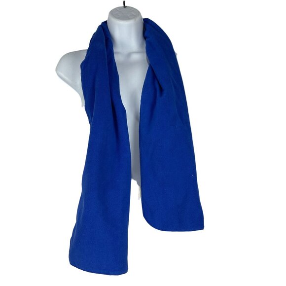 Women's Blue Fleece Scarf 100% Polyester - Picture 2 of 3